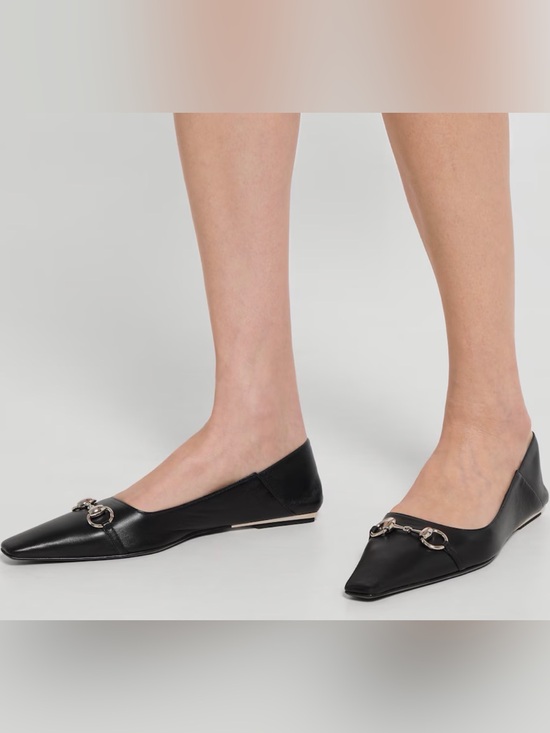 Gucci Shoes - Gucci Vittoria Black Leather Horsebit Pointed ballet Flats 40 shoes